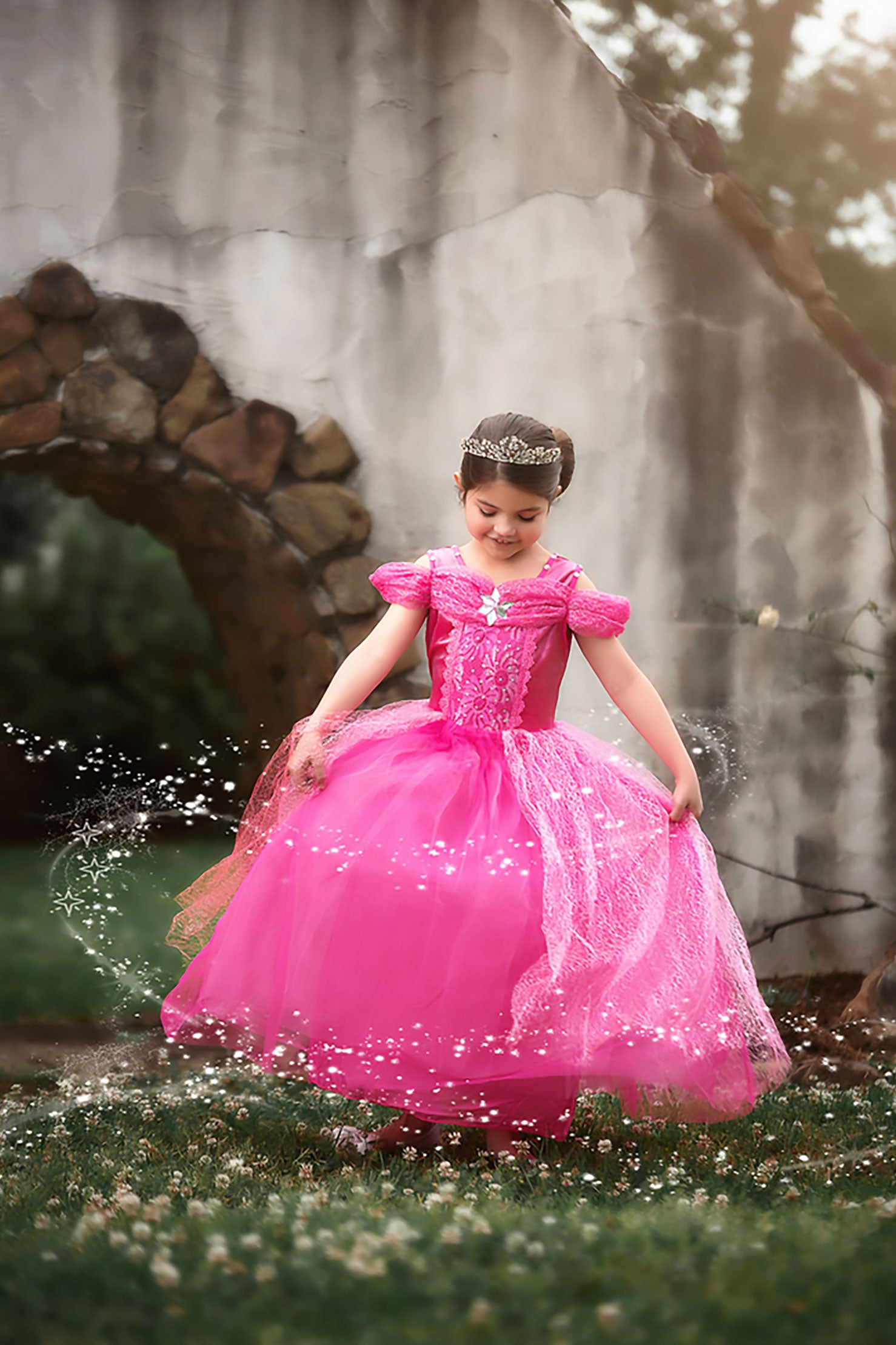 princess with pink dress